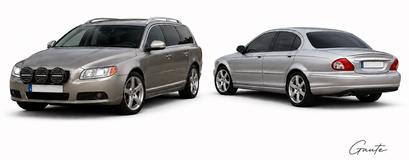Volvo V70 and Jaguar X-Type with Soyafilm window film &ndash; customer cars from Gaute Larsen
